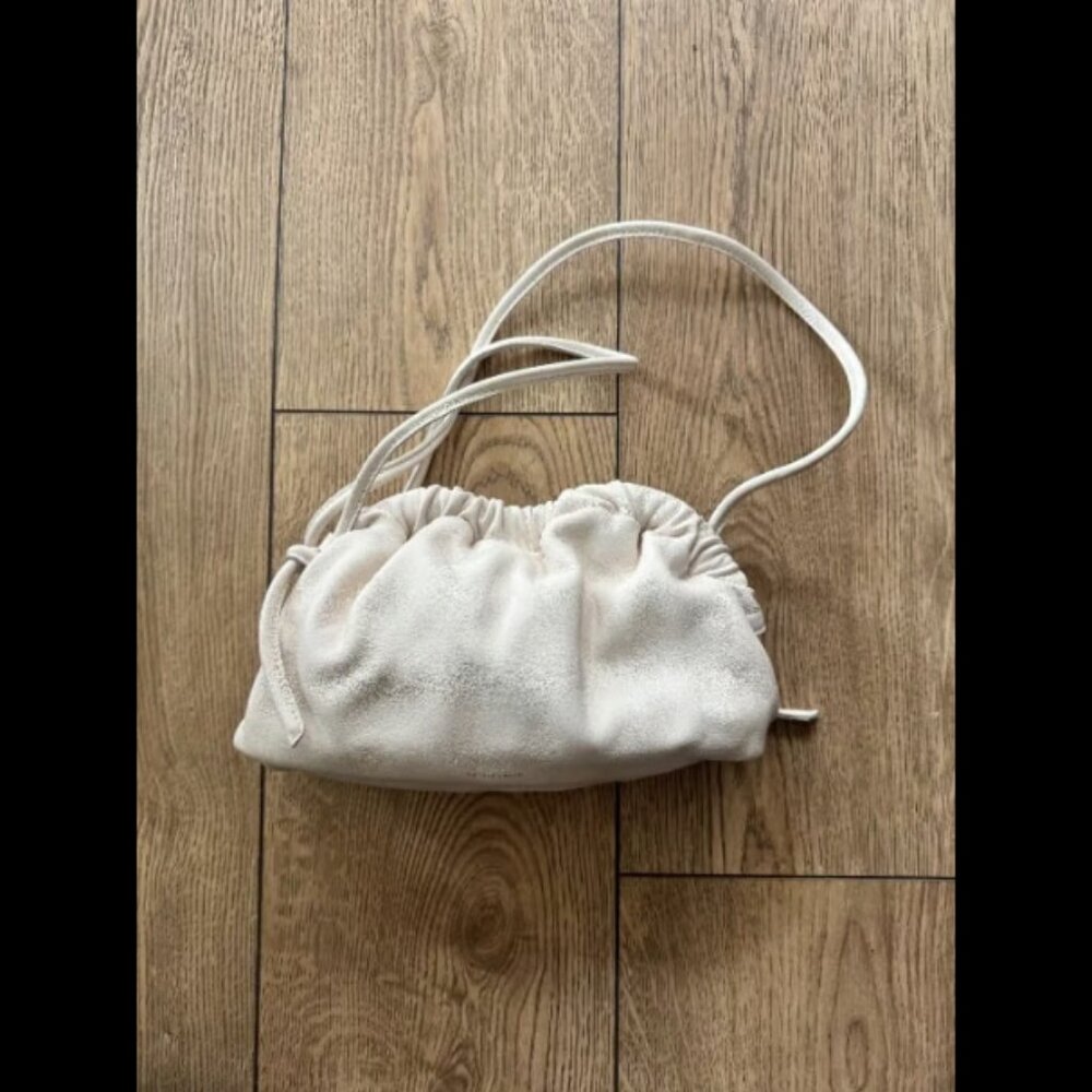 Mansur Gavriel Mini Cloud Clutch Puff in Cream/Whit